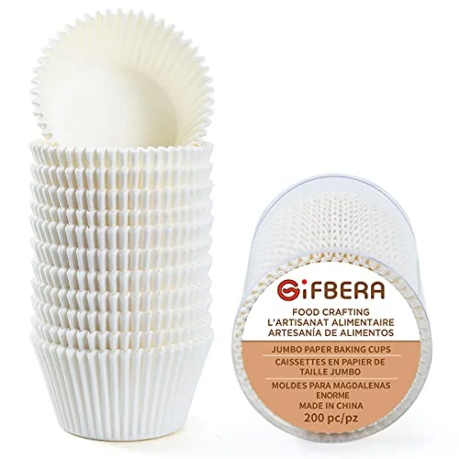 

Jumbo Cupcake Muffin Liners Greaseproof Parchment Paper - Odorless Baking Cups Cupcake Wrappers for Wedding Birthday Celebratio