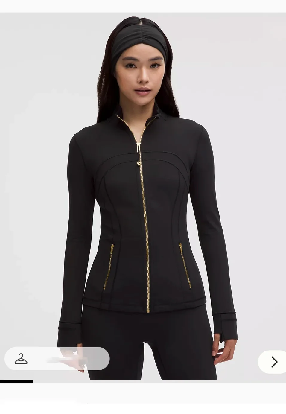 Goldfarbene Reißverschlussjacke mit Yoga-Stehkragen, schmal geschnitten, schnelltrocknend, atmungsaktiv für Sport und Laufen, elegant und stilvoll