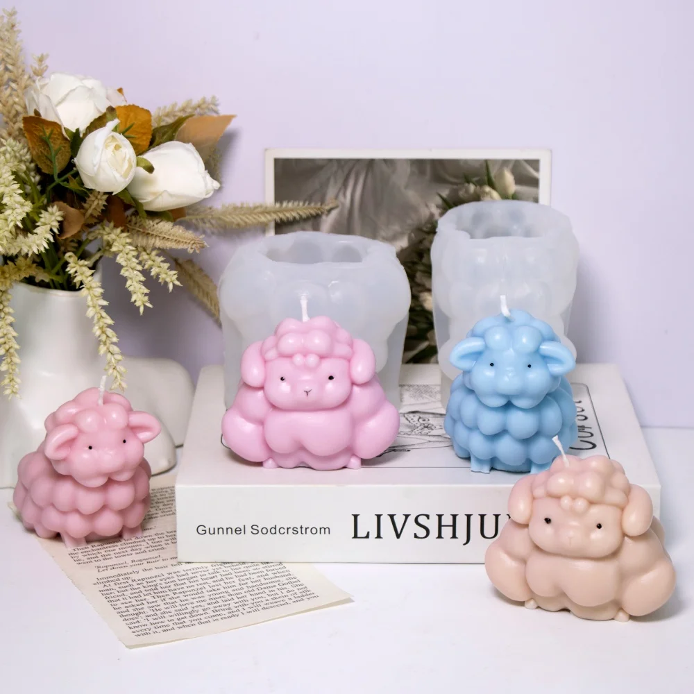 

3D Sheep Silicone Candle Mold Muscle Shaped Sheep Resin Soap Mold Adorable Shaped Sheep Gypsum Mold for DIY Art Decoration
