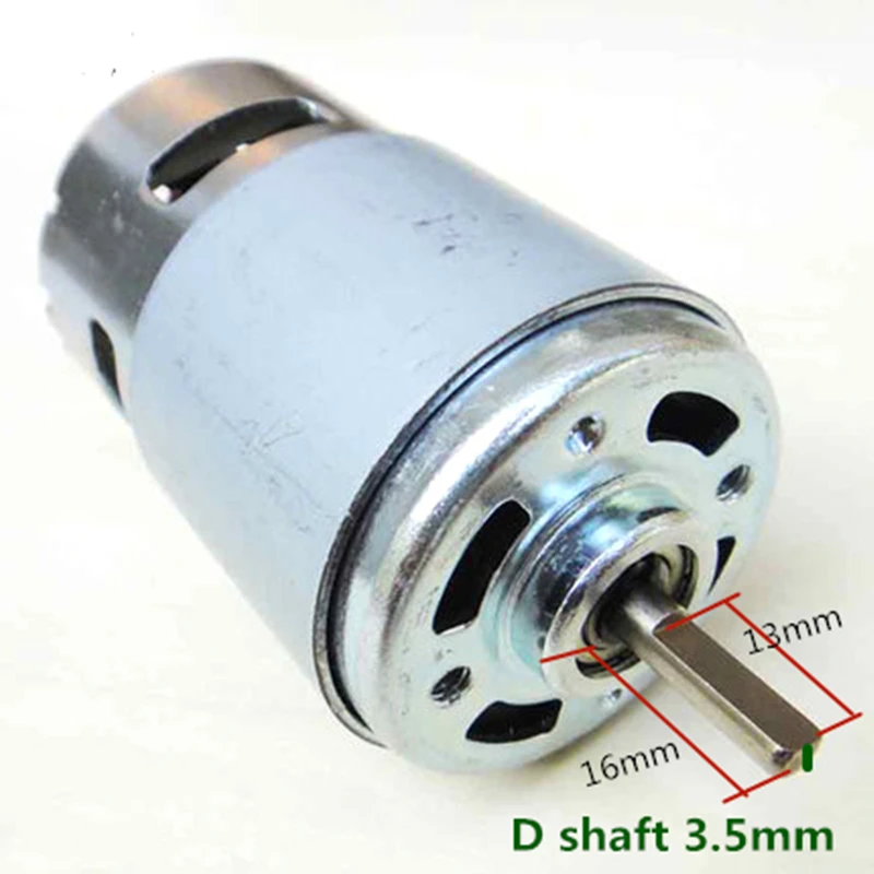 775 DC Motor Shaft D Length 16mm High Speed 12V 4500rpm PWM DC12V-24V Ball Bearing Low Noise Electric DIY Drill Tools Cut Engine