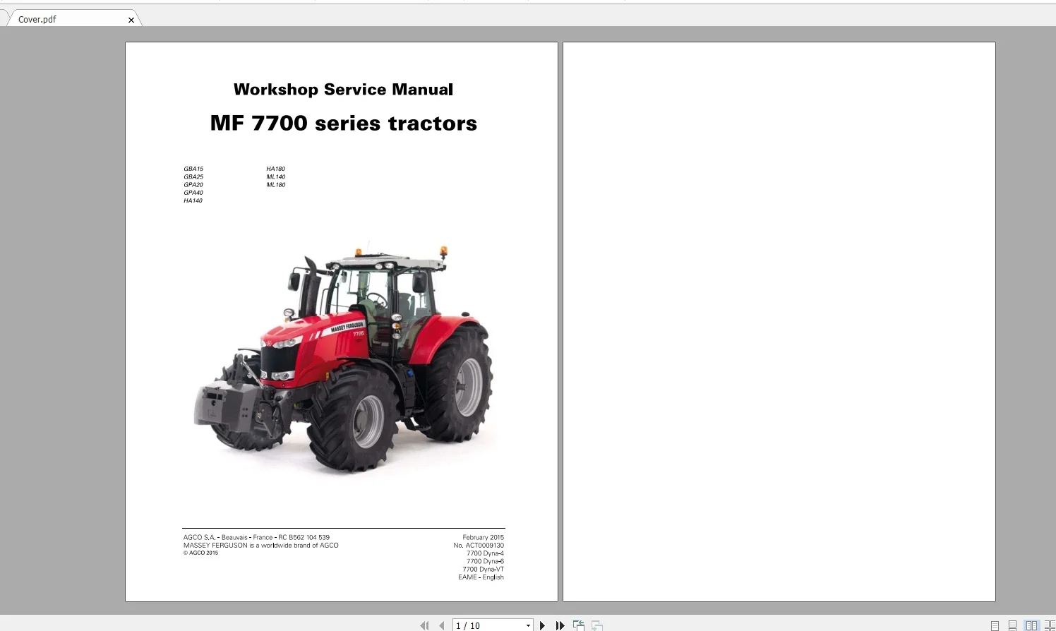 

Massey Ferguson NA North America Agricultural Full 06.2020 PDF DVD Workshop Service Manuals