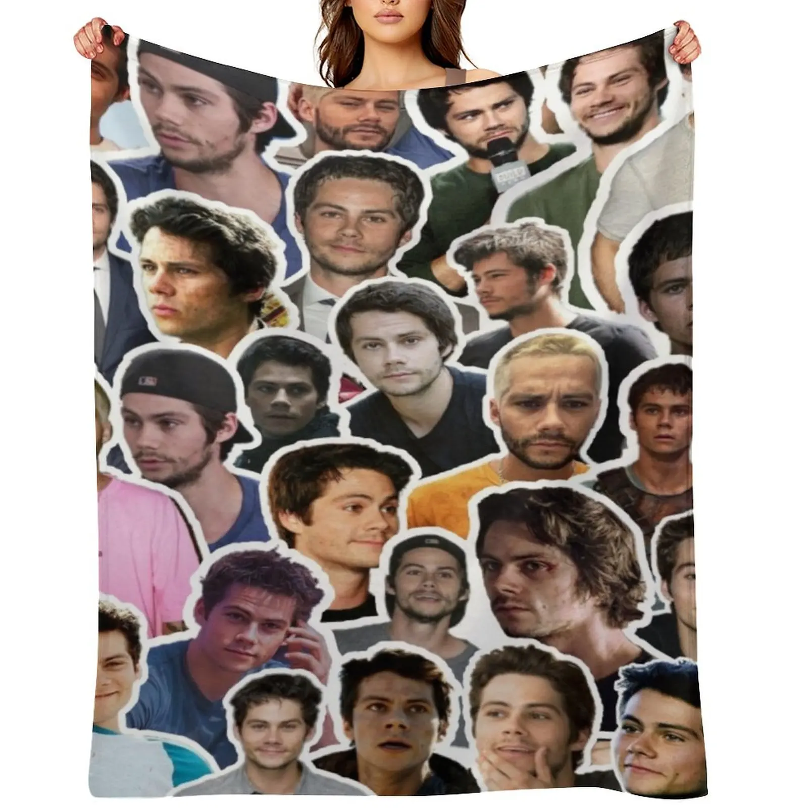 

Dylan Obrien Collage Throw Blanket Multi-Purpose Thin Picnic Soft Plush Plaid Blankets
