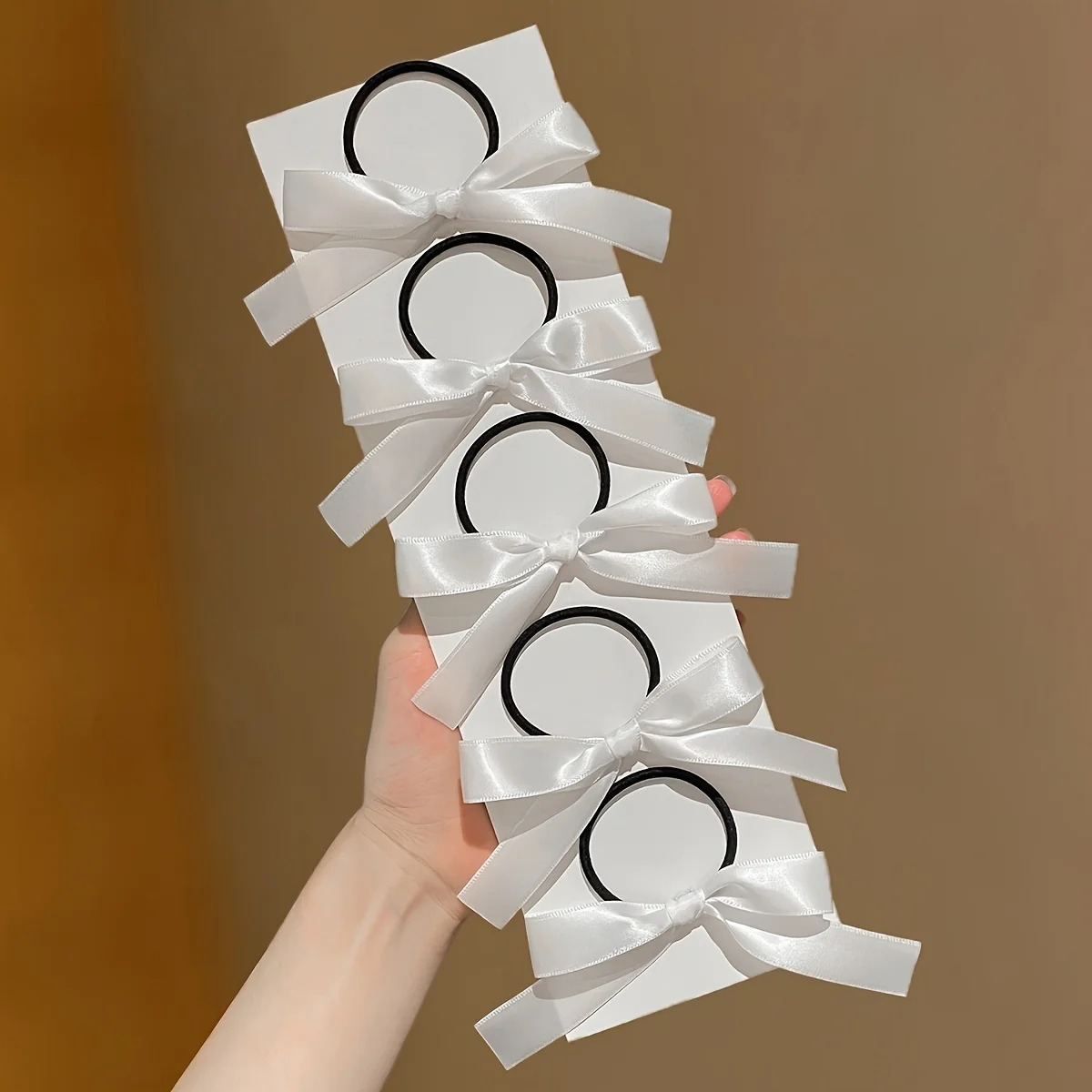 5 قطع على طراز نسائي، عصري ولطيف، ربطة شعر على شكل فيونكة بيضاء، مناسبة للاستخدام اليومي، إكسسوارات شعر هدية موصى بها #4