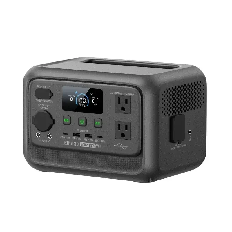 Portable power station 600W, PO4 battery solar mobile power supply, light generator, fast charging