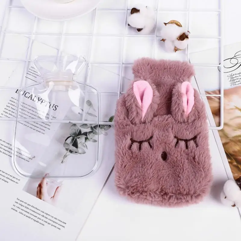 Portable Plush Rabbit Hand Po Warm Water Bottle Stress Pain Relief Therapy Hand Warmer Girls Pocket Hand Feet Hot Water Bag