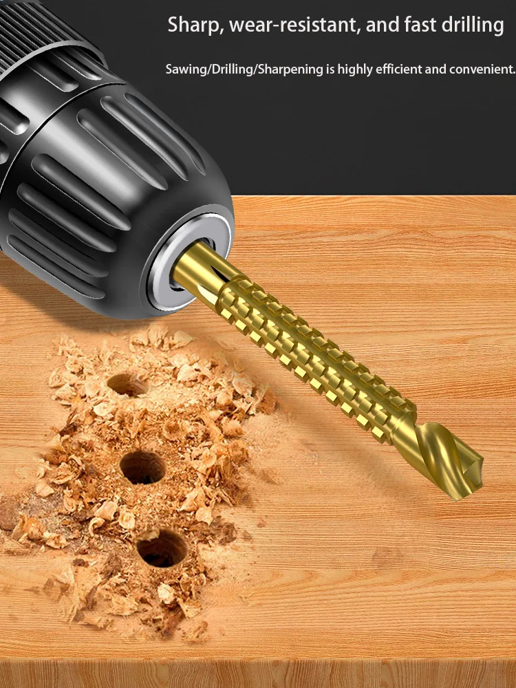 Hexagonal handle serrated drill decorative drill bit woodworking special flower-shaped hole drilling bit alloy cutting electric