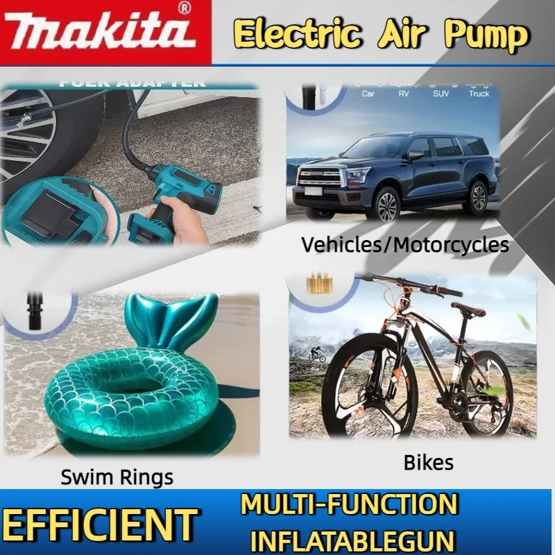 マキタ 18V バッテリー 600mm コードレス ポータブル 電動エアポンプ 12V 充電式 ハンドヘルド エアコンプレッサー 車用