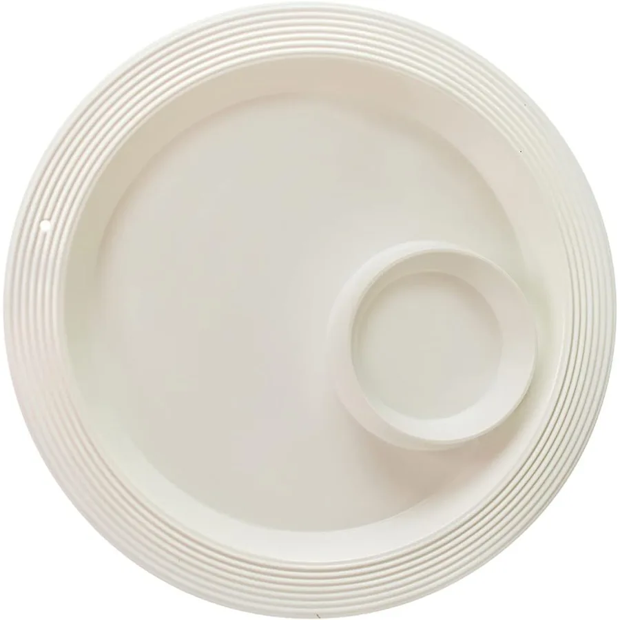 

Serving Platter for Chips and Dip - Sectional Appetizer Plate for Snacks, Vegetables, Guacamole, Salsa, and More - Pair with One