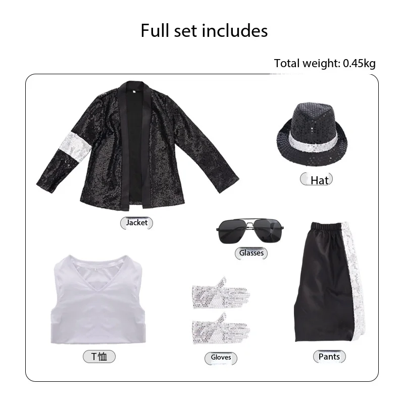 Halloween performance tap dance MJ dance costume Jackson cosplay children's Michael imitation cosplay costume view 2