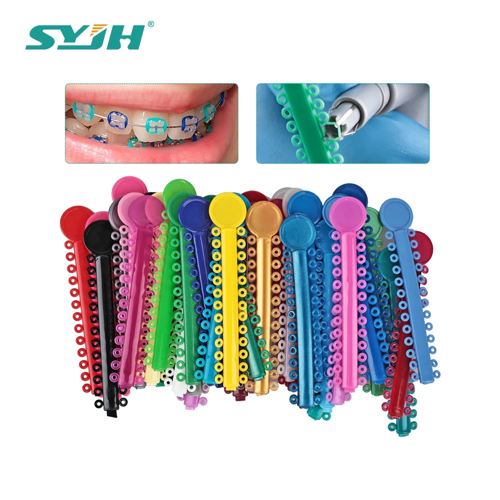 1040PCS/40Sticks Dental Orthodontic Elastic Ligature Ties Colorful Bands for Brackets Braces Orthodontics Treatment Material