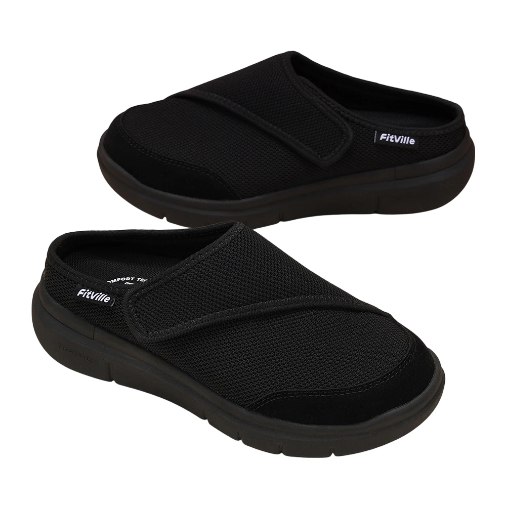 

Женские ортопедические тапочки FitVille, широкие сабо на флисовой подкладке с поддержкой свода стопы, обувь для восстановления педикюра, удобная обувь без шнуровки