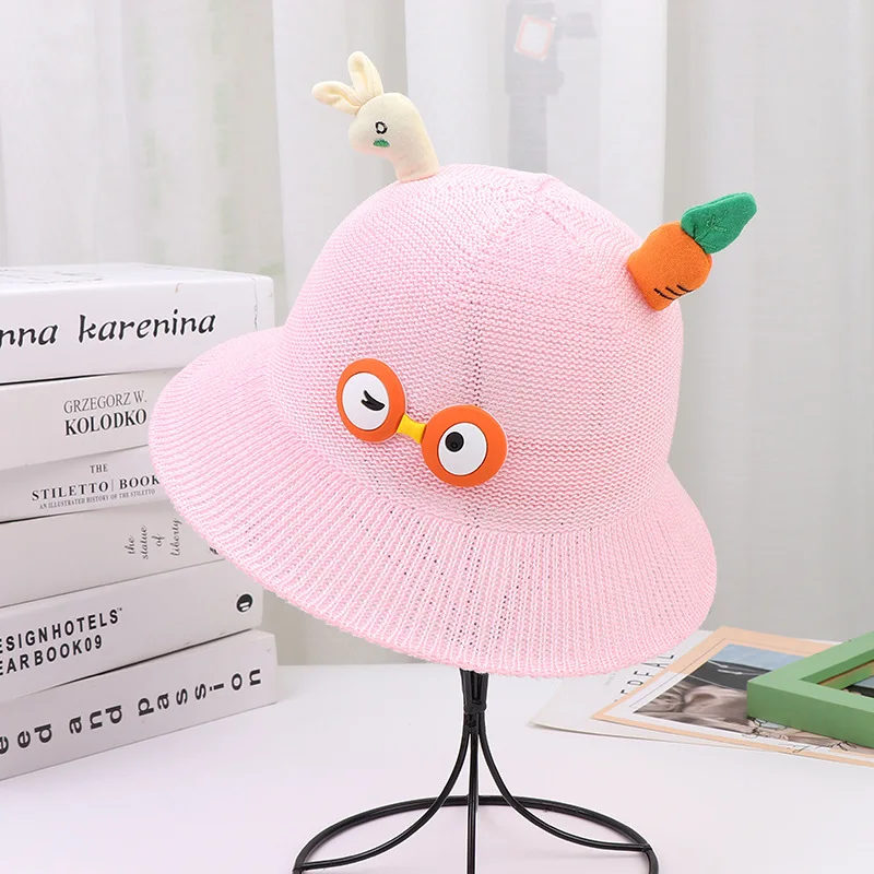 Maikun New Children's Cute Knitted Fisherman's Hat Summer Cartoon Sweet Sunshade Sun Protection Small Basin Hat