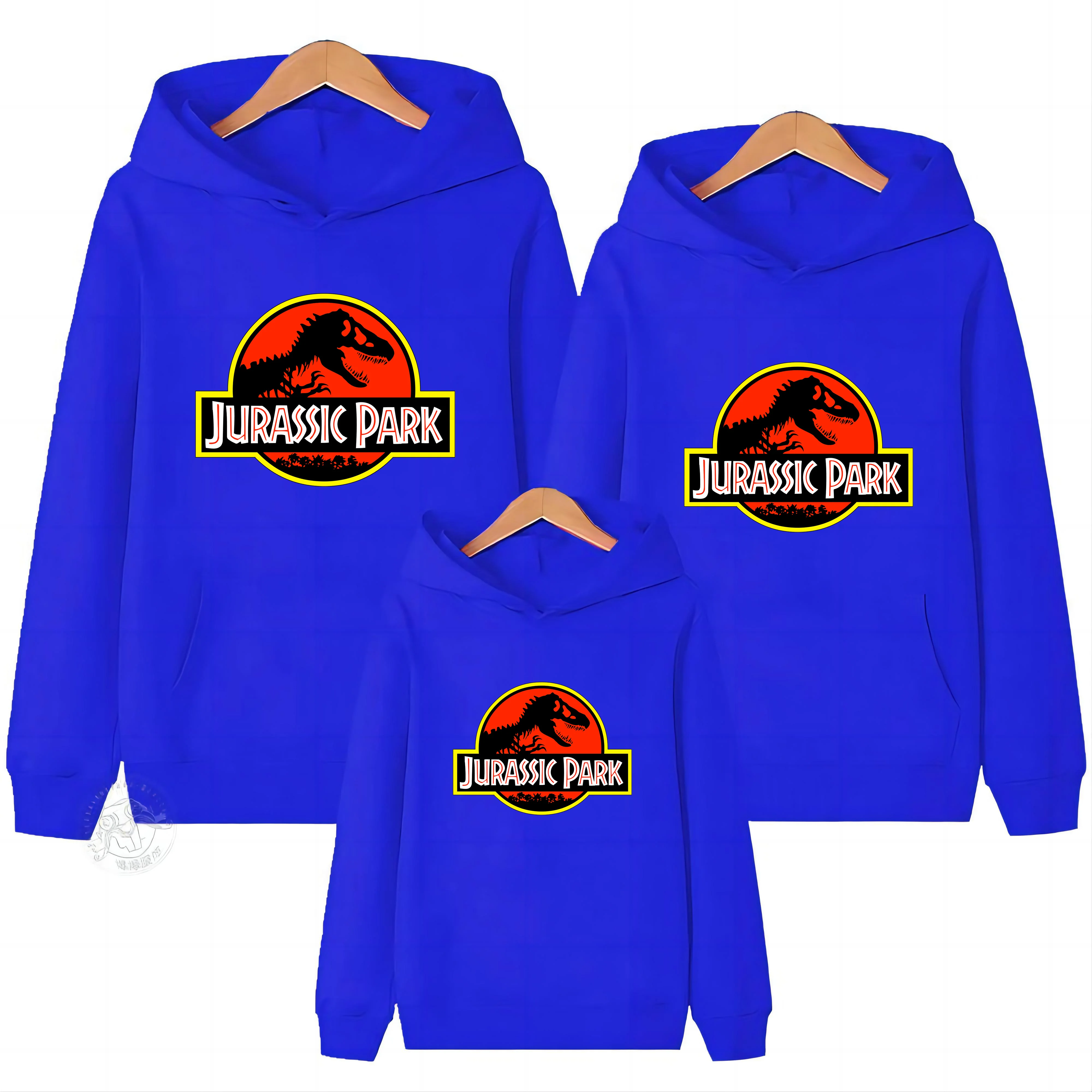 Jurassic World Family Winter Hoodie Cotton Family Sweatshirt Men Women Warm Long sleeve family loose comfortable hoodie tops