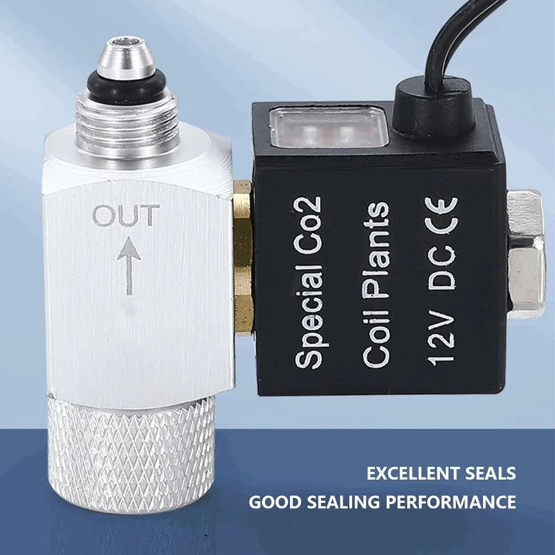 

Aquarium CO2 Solenoid Valve 12V Low Temperature Automatic Control Waterproof Double Head Regulator for Fish Tank EU-A31R