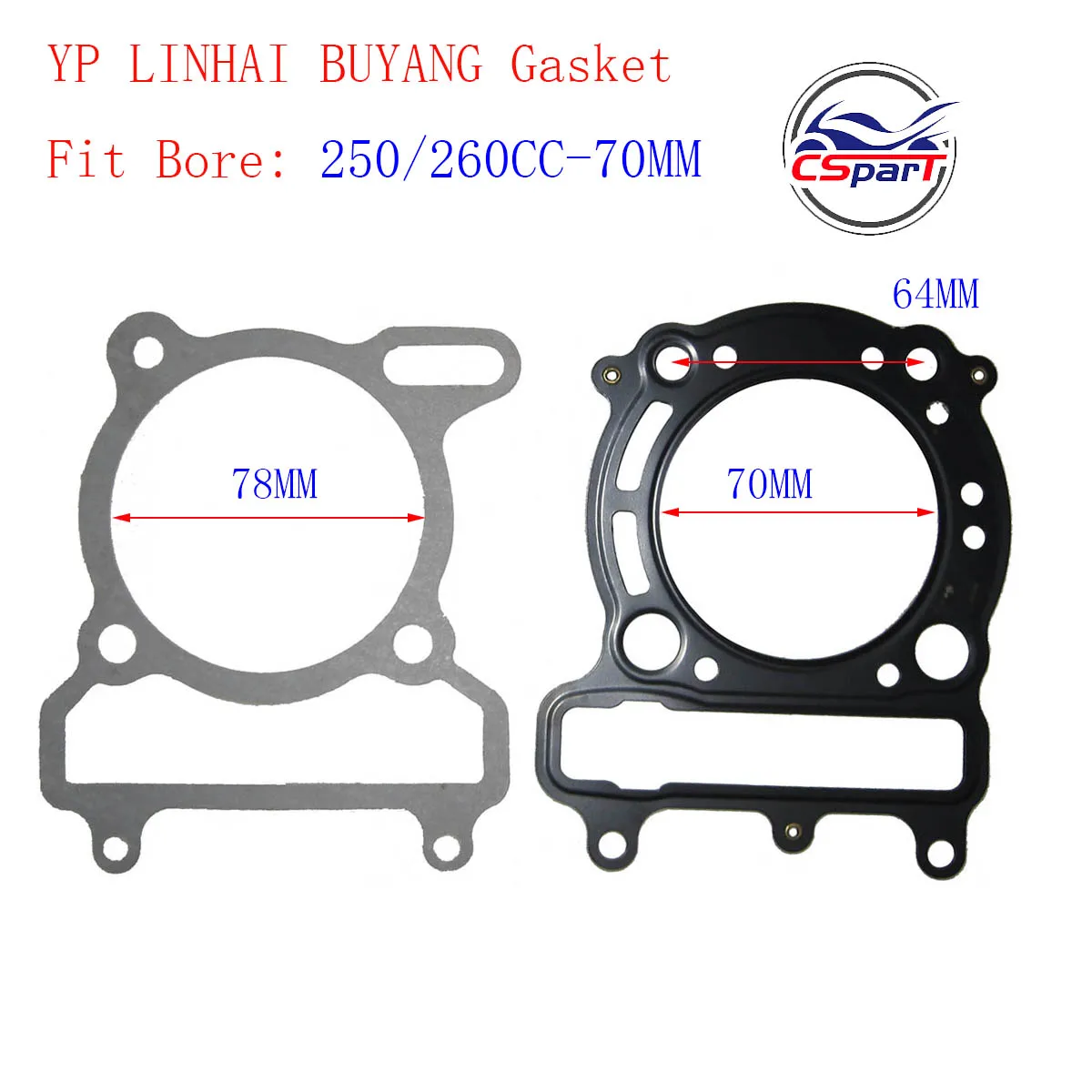 YP VOG 250 260 300 300CC 69mm 70mm 72.5mm  Gasket Kit Tank Touring De Linhai   Buyang Jinlang XinYue Scooter ATV Buggy Parts view 2
