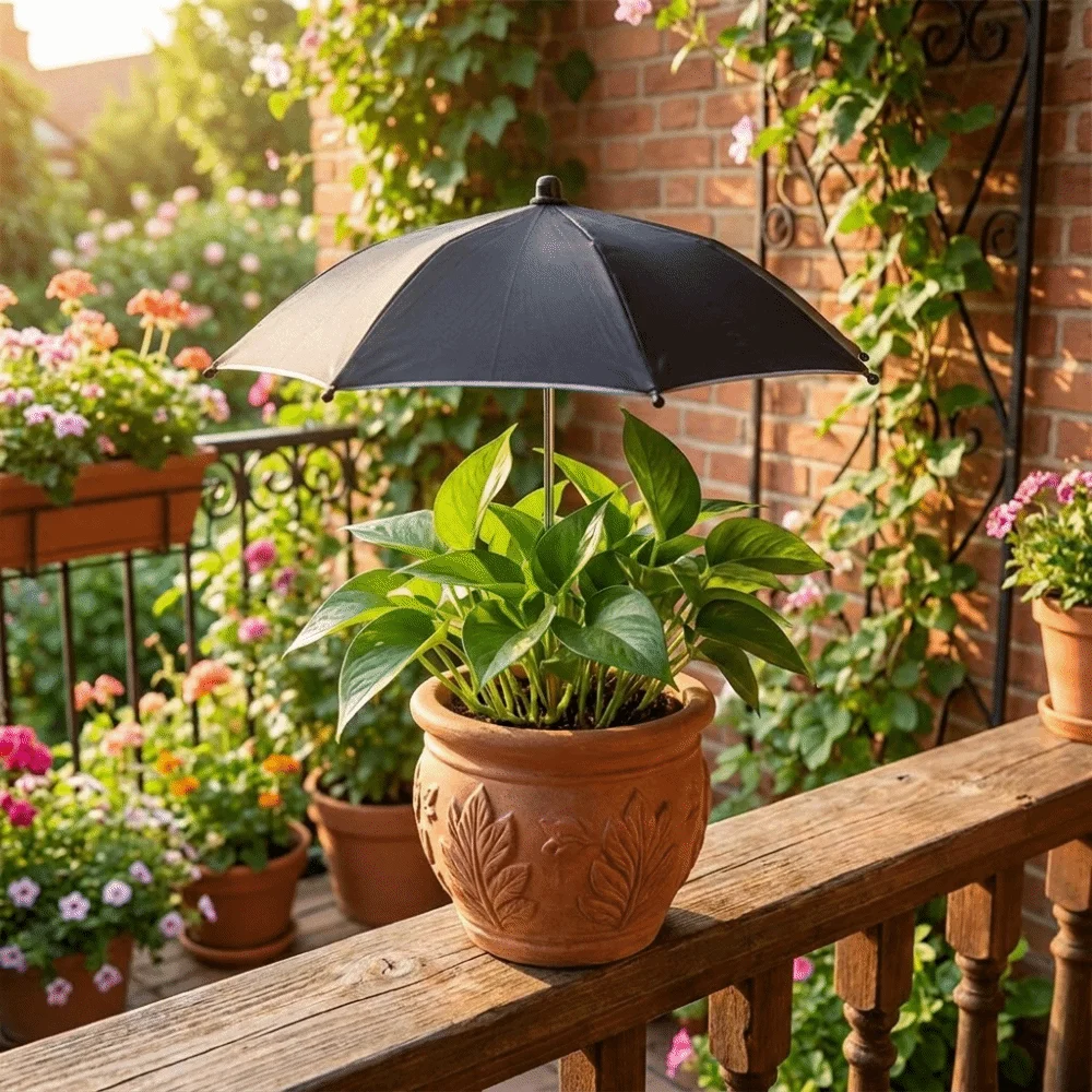 Detachable Plant Shade Umbrella UV Protection Decorative Garden Plant Umbrella Weatherproof Garden Umbrella Shade Balcony