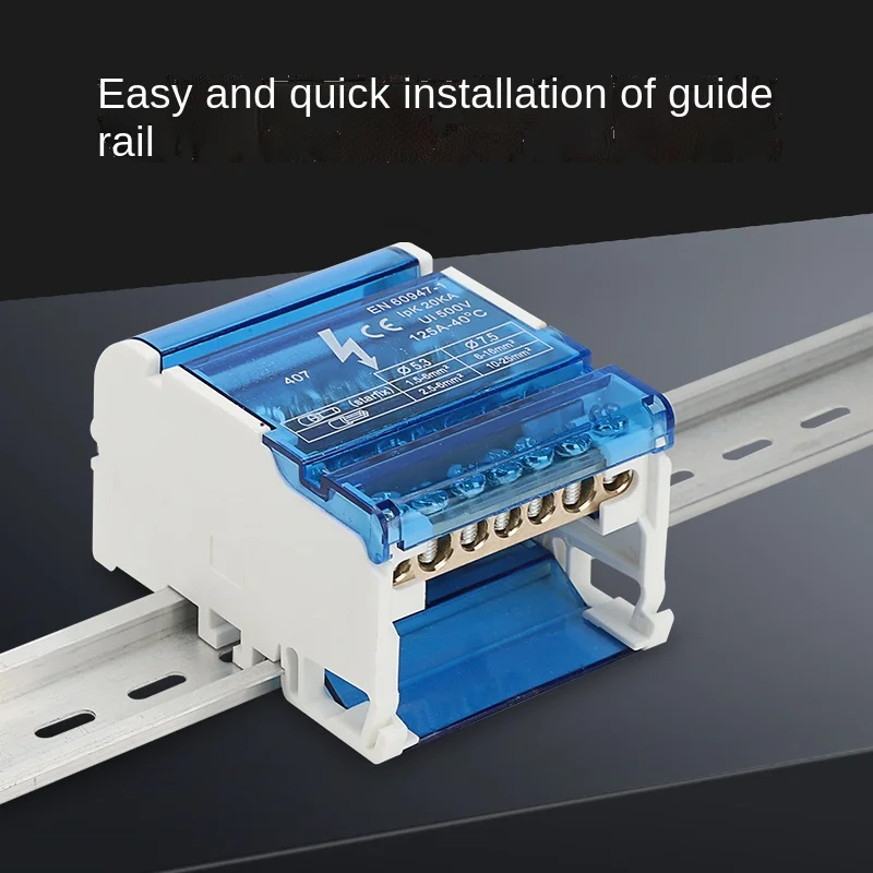 207 211 407 Din Rail Terminal Blocks Screw Modular Power Distribution box   Block Box zero Wire terminal copper Junction Box