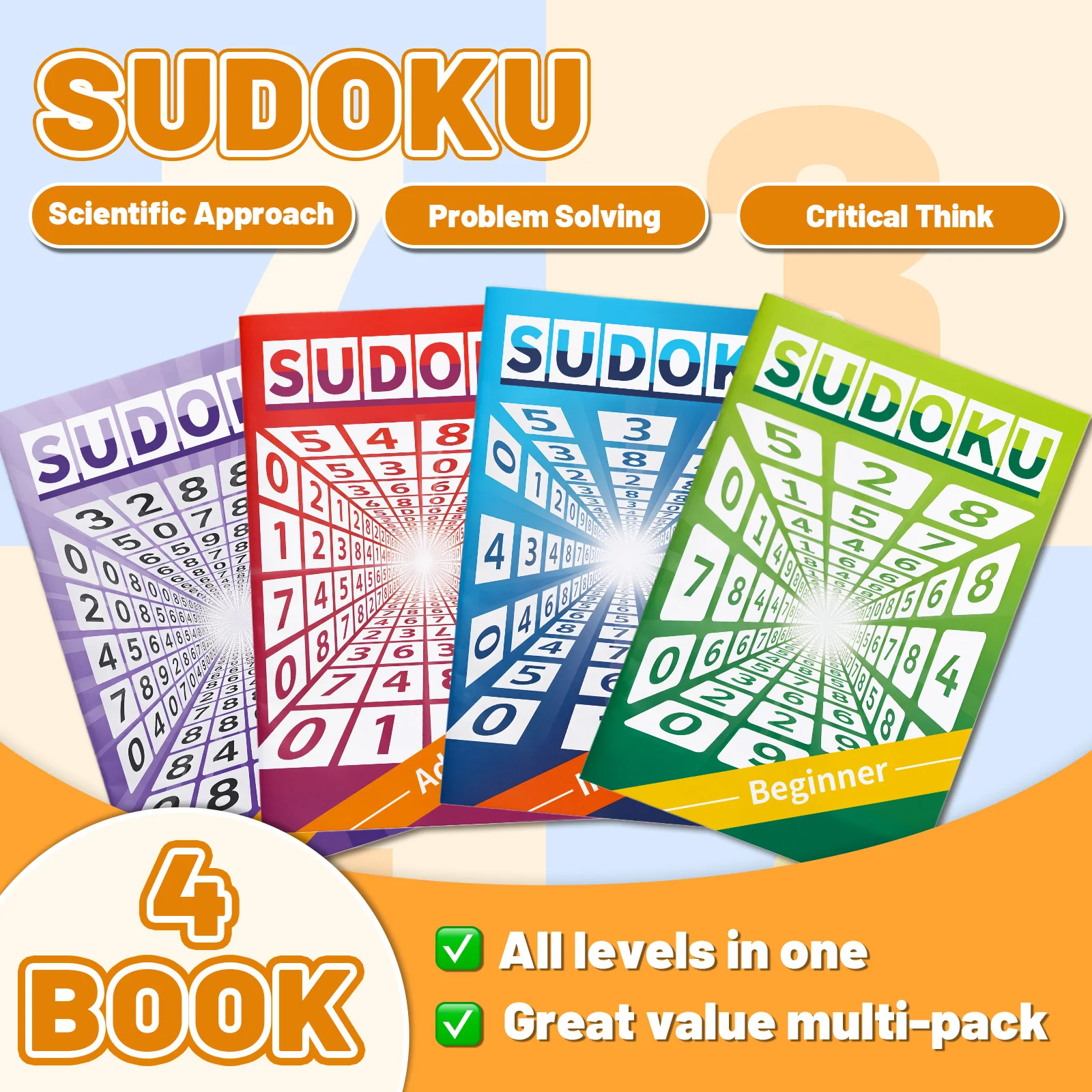 Kids Early Education Sudoku Puzzle Book, Brain Teaser Logic Game Workbook, Number Reasoning Training Book for Toddlers
