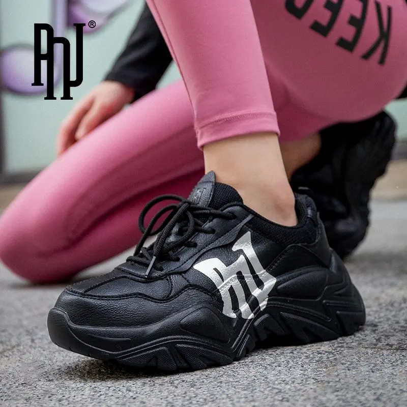 

PNJ casual sports women's shoes 2023 new adult Internet celebrity heightened daddy shoes classic versatile women's running shoes