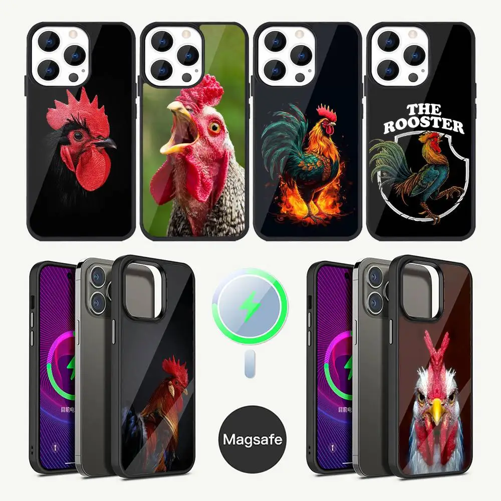 

Cock Rooster Chicken Phone Case For iPhone 16,15,14,13,12,11,Plus,Pro,Max Mini Magsafe Magnetic Wireless Charging