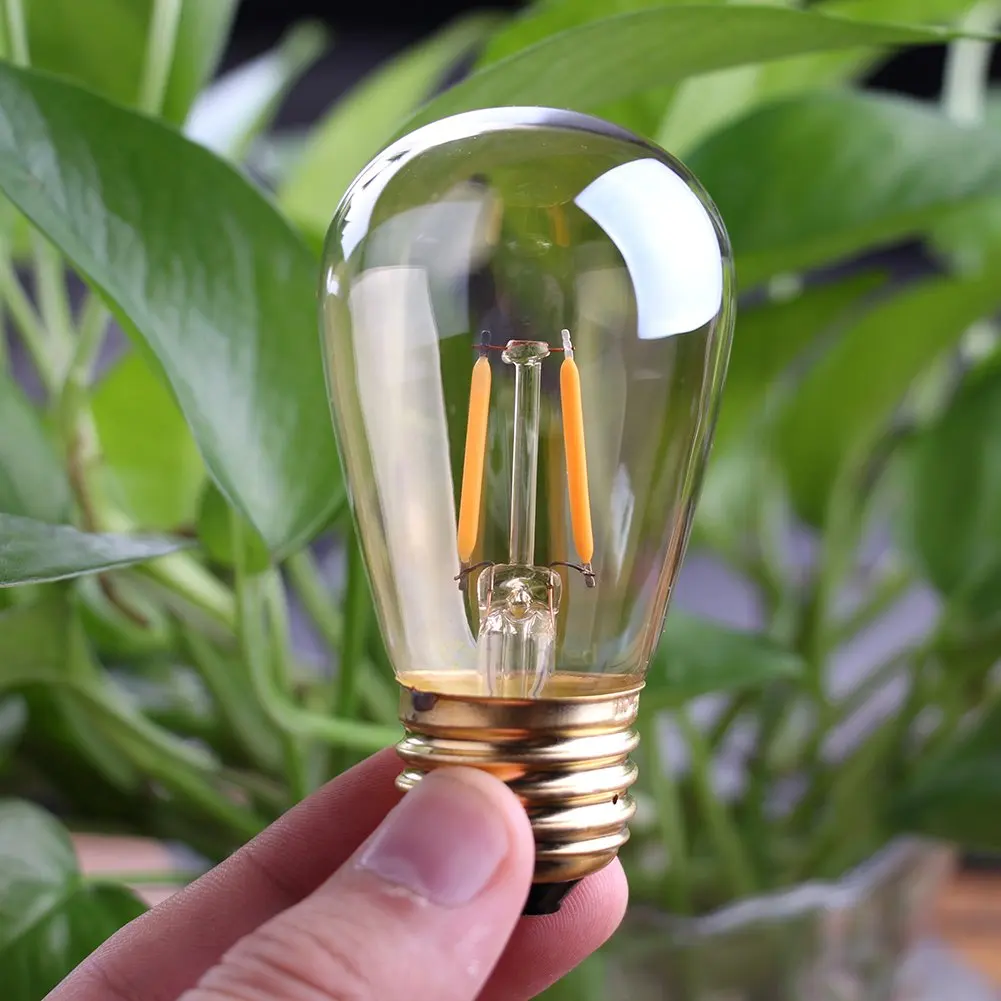 Imagem -04 - Vintage Led Bulbo E27 1w Vidro Âmbar St45 Pode Ser Escurecido Lâmpada Led Quente Amarelo 2200k Edison Lâmpada de Luz para Iluminação da Corda S14