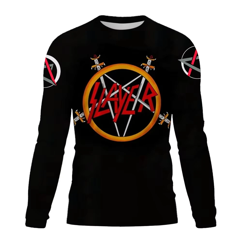 الرجال طويلة الأكمام التي شيرت ثلاثية الأبعاد روك باند القاتل تي شيرت مطبوع للرجال تي شيرت الهيب هوب عادية المتضخم التي شيرت Ropa hombre تي شيرت