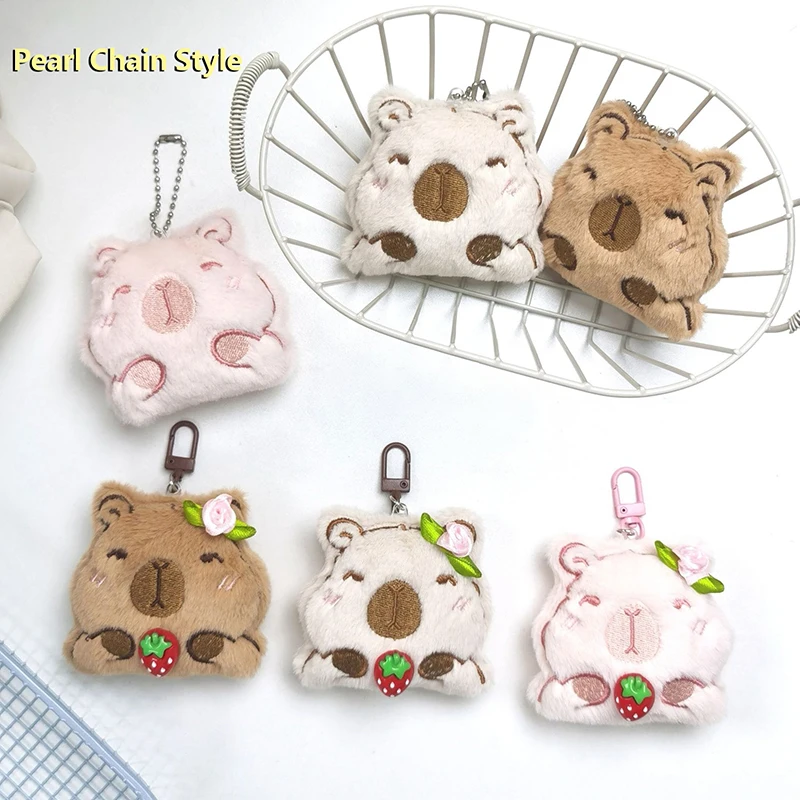 Cute Cartoon Plush Capybara Keychain Capybara Doll Keychain Car Key Ring Backpack Backpack Pendant Decor Kid Gifts Accessories