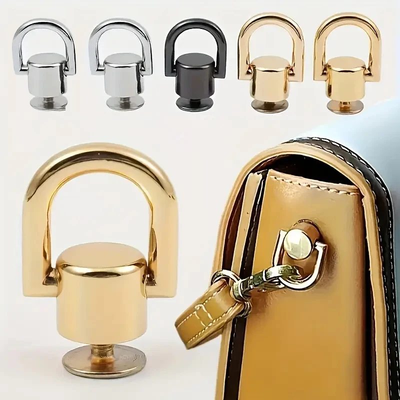 6/12set D-shaped Ring Bag Side Clip Buckles Metal Double D Buckle Handbag Chain Handles Connector Bag Strap Hardware Accessories