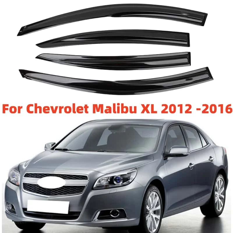 

For Chevy Malibu XL 2012-2016 Cars Accessories Window Visors Rain Sun Guard Vent Wind Deflector Weathershield Slim Moulding Trim