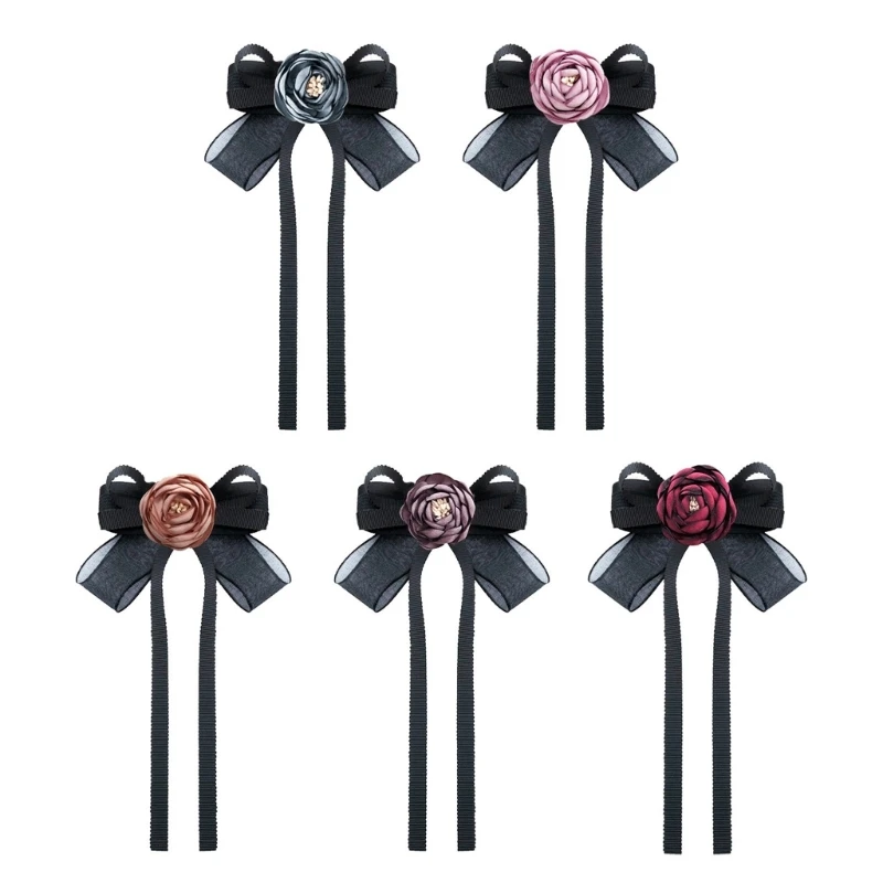 

Stylish Collar Pin Brooch Featuring Ribbon Bow Detailing Perfect for Student