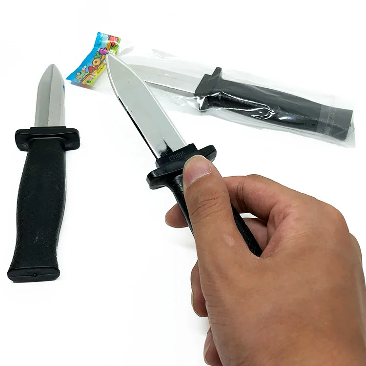 Cuchillo Retráctil de Broma - Accesorio de Comedia de Plástico Inofensivo para Adultos y Niños, Regalo de Truco de Magia