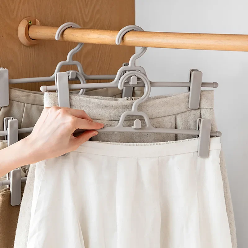 Traceless Multi-functional Trouser Rack Trouser Clip Home Hanger Drying Jk Skirt Clip Anti Pleat Storage Hanger Trousers Hanging