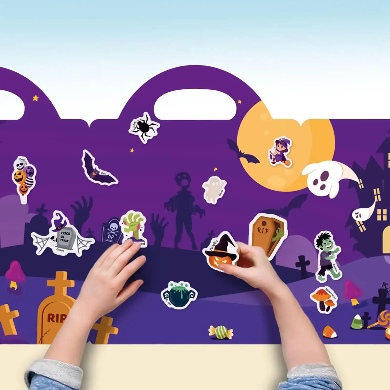 Sticker Books Kids Spooky Halloween Stickers For Kids Toys Crafts Activities For Aged 3-6 Baby Girls Classroom Airplane Trip