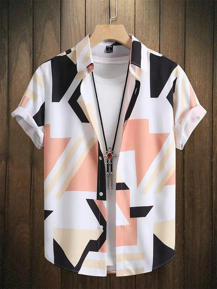 Men's Hawaiian shirt outdoor beach short-sleeved shirt urban casual shirt street style shirt comfortable and breathable