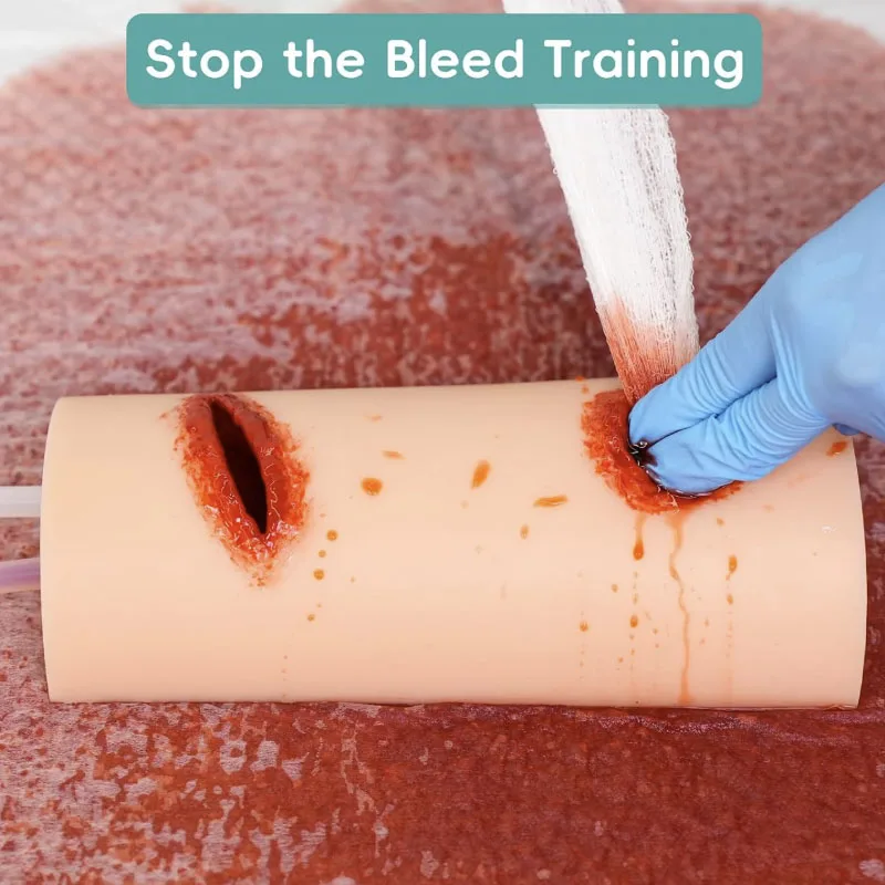 2-in-1 Multitask Wondverpakking Trainer EHBO-training Stop Bloeden Controle Trainer Simulator Hemostase Oefenmodel