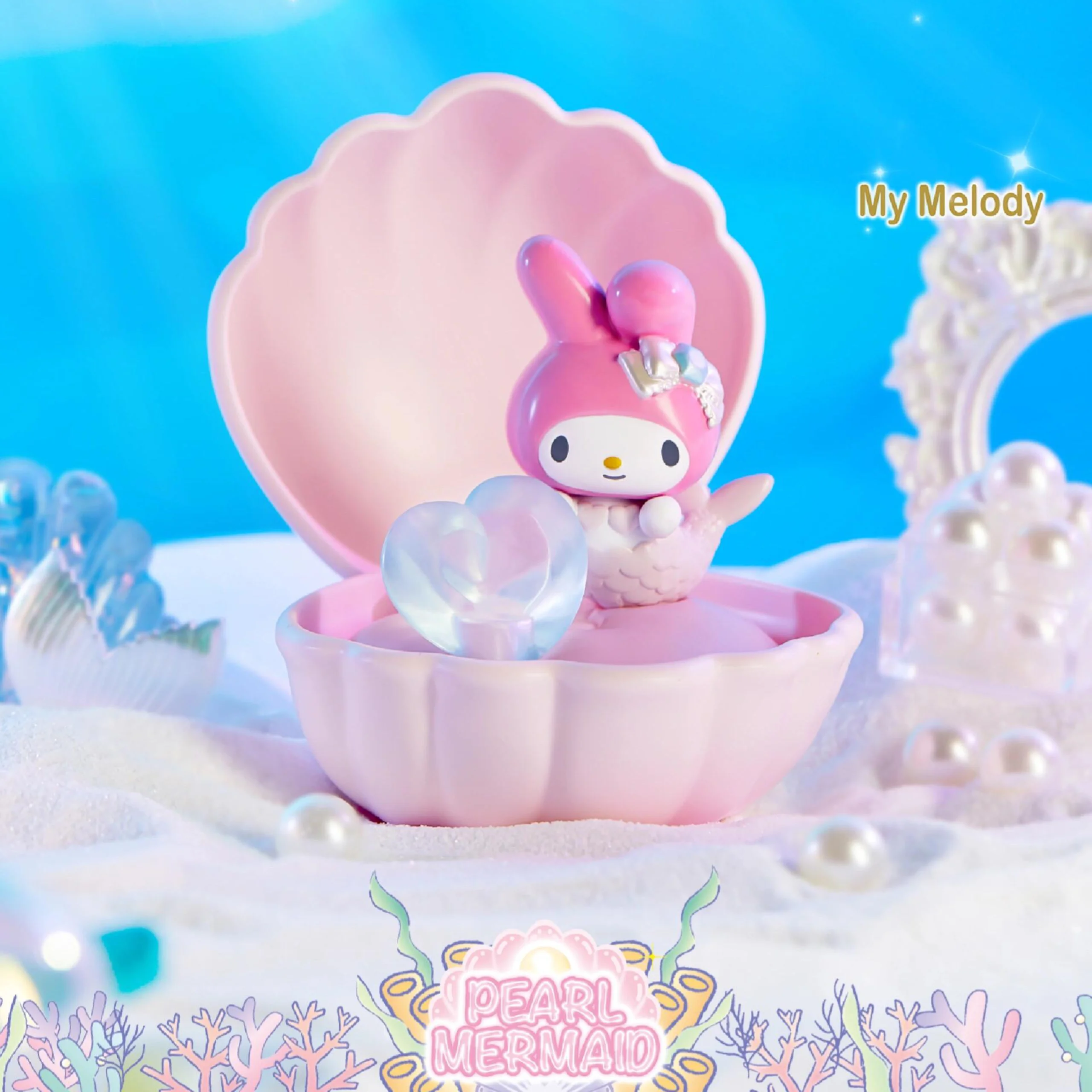 Authentic  Sanrio Mermaid Shell Series Blind Box Collectible Figures Desktop Ornaments Gifts Kuromi and Kitty Cat