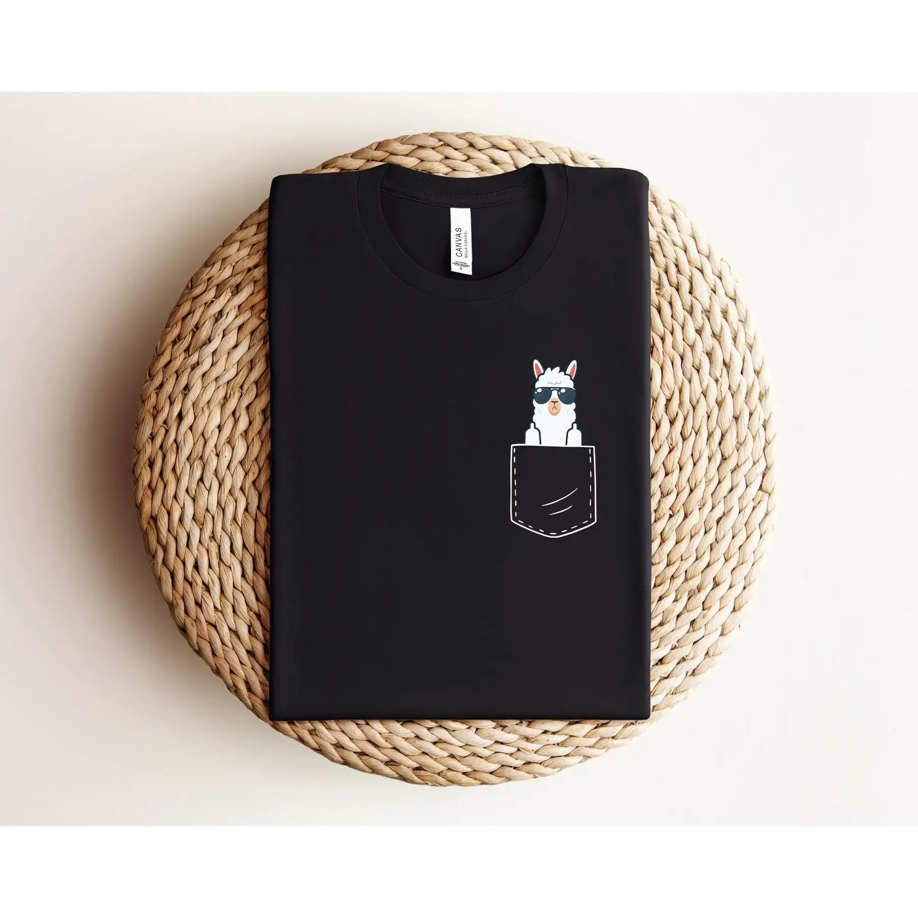 Pocket Llama T Shirt Funny Animal Lover Wildlife