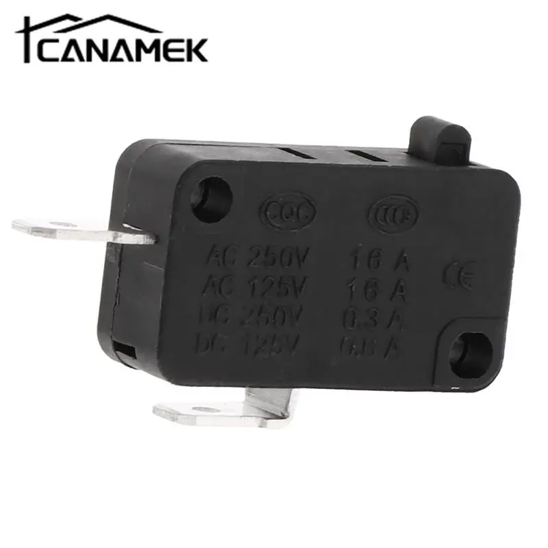 5 sztuk KW1-103 kuchenka mikrofalowa drzwiczki pieca mikro przełącznik pasuje do pralki mikrofalowej ryżowar 16A 250V 2 szpilki (normalnie zamknięty)