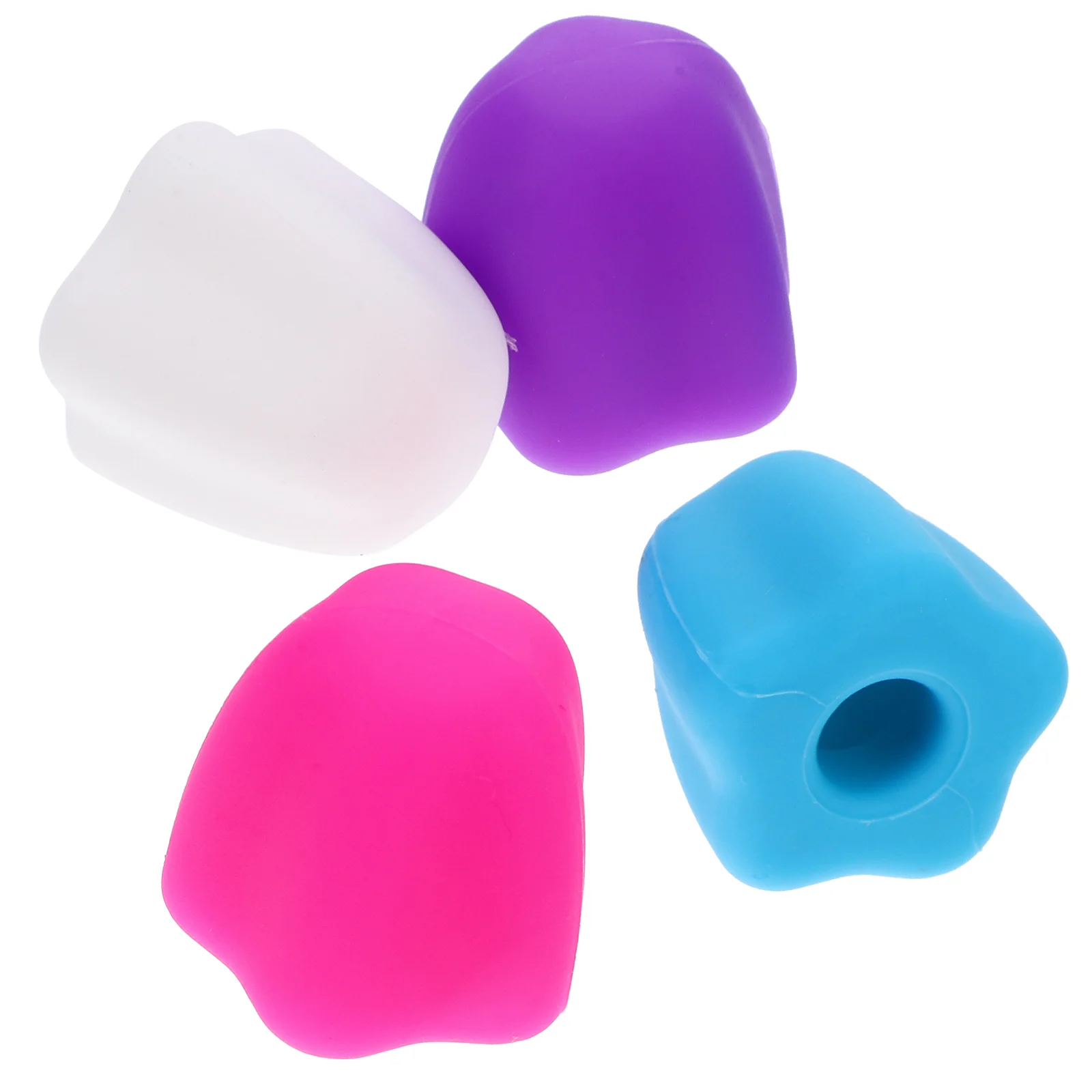 

4 Pcs Self-cleaning Toothpaste Cap Child Silica Gel Closing Covers Squeezing Tools