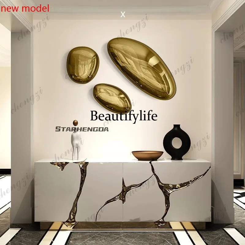 H134  Stainless steel water drop cobblestone mirror, wall decoration, soft decoration for hotel, restaurant, office, sofa, ne