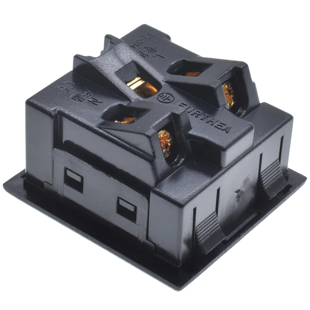 Chassis Female 3PIN AC US Nema 5-15R Inline Socket Plug Adapter Industrial Power Connector Power Supply Output Outlet 16A250V AC