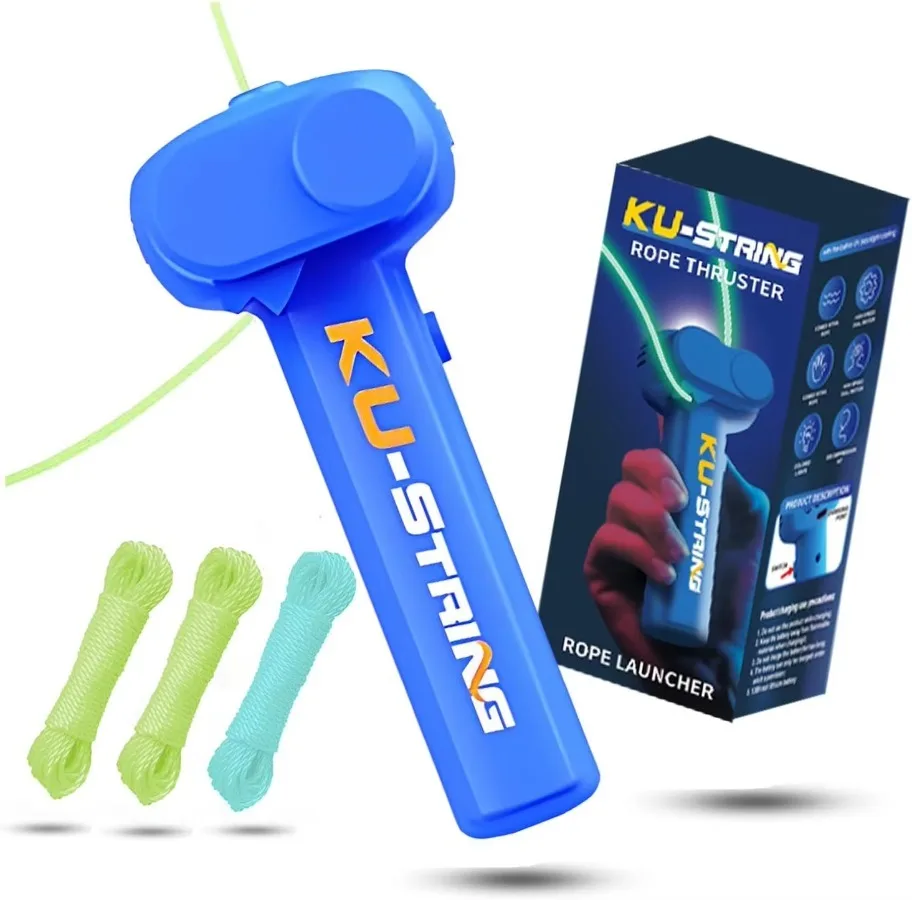 Glow-in-the-Dark Rope Launcher Toy for Kids and Adults, Rechargeable LED Luminous String, Handheld Stress Relief Game Gift Fun