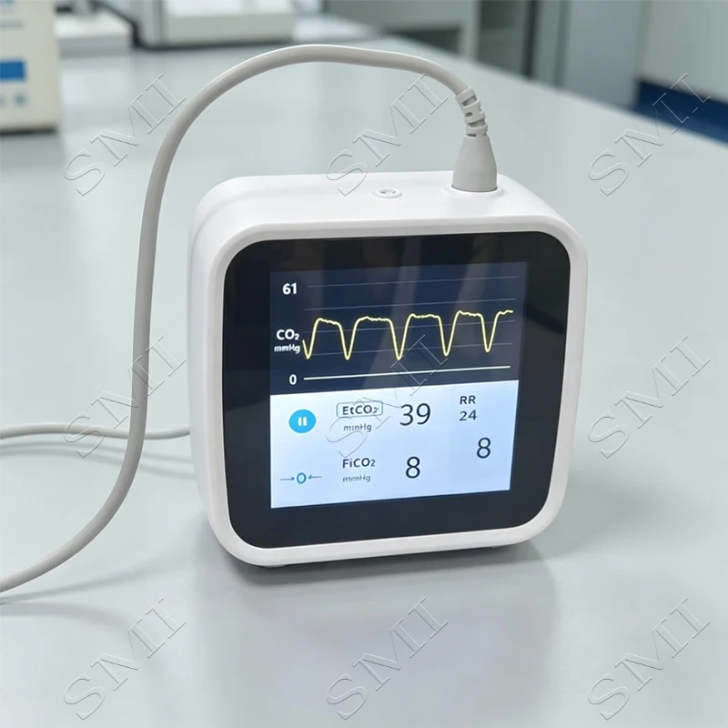 Veterinary CO2 Capnograph Monitor with 5-inch HD Large Screen Real-time ETCO2 Monitoring High Precision & Stability