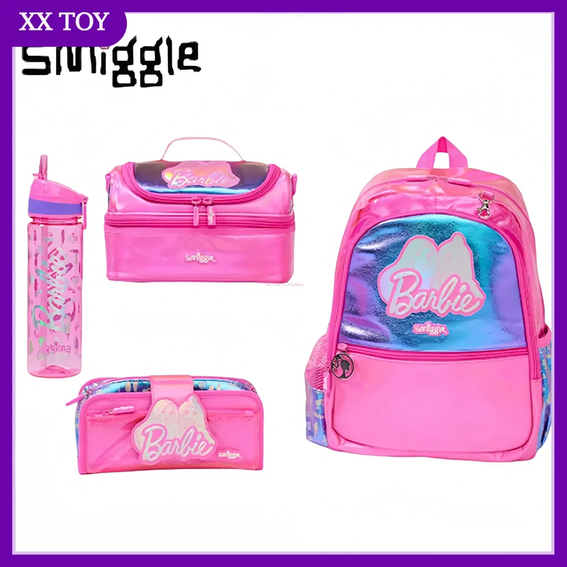 Mochila Barbie Smiggle para estudante, mochila grande, garrafa de água, lancheira, estojo para lápis, presente para crianças, menino e menina, 2024