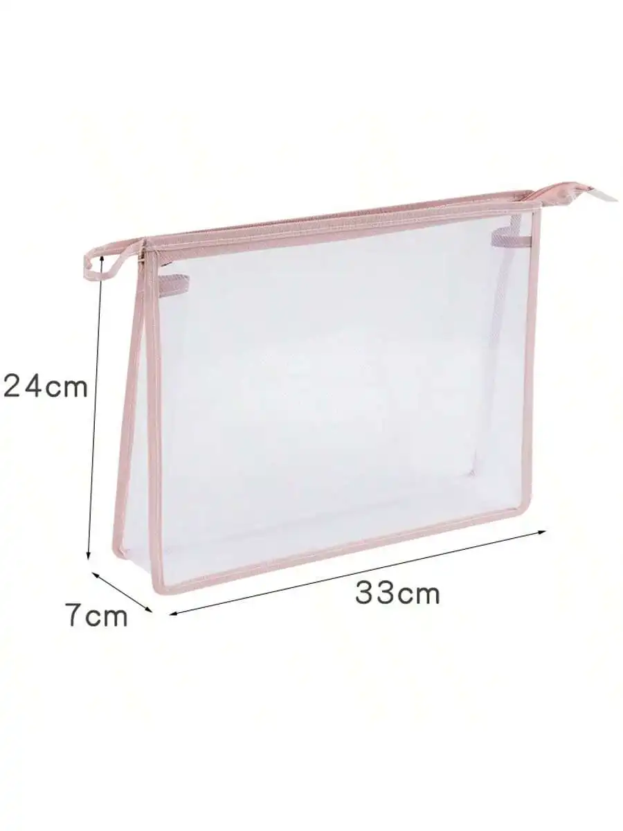 Waterproof A4 Transparent Handbag Large Capacity Student Storage Bag for Homework Test Papers Document Organizer Thick Book Bag