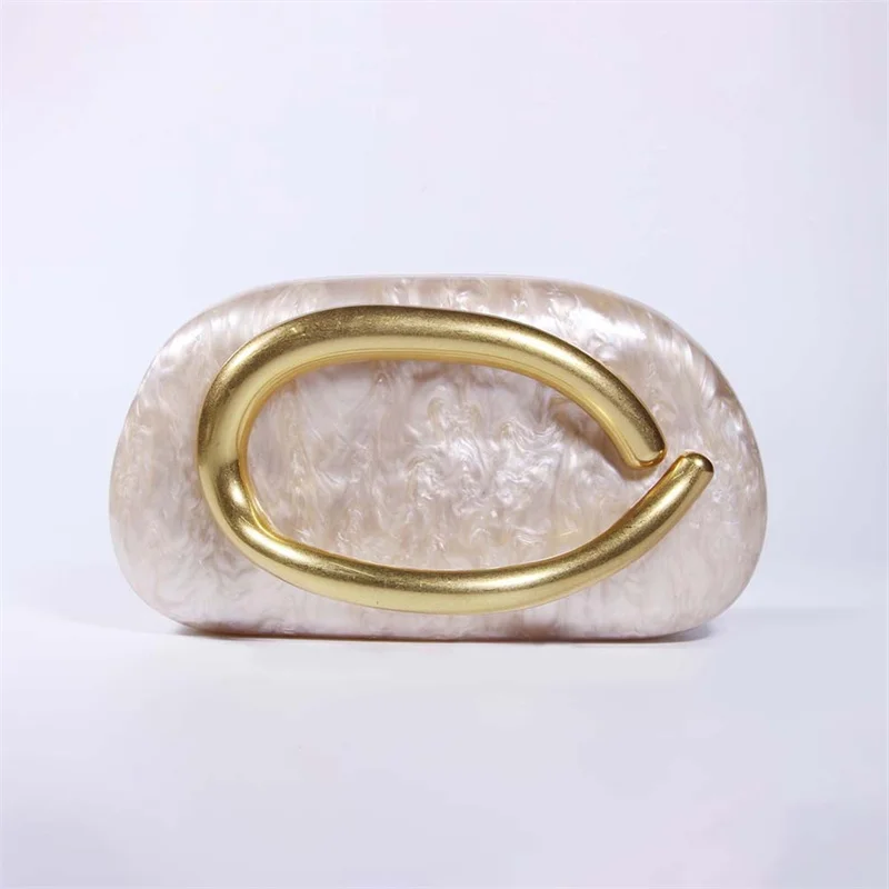 

Nesitu Shell Shape Acrylic Women Wedding Make Up Cosmetic Evening Shoulder Messenger Clutch Bag Phone Purse Handbag M016