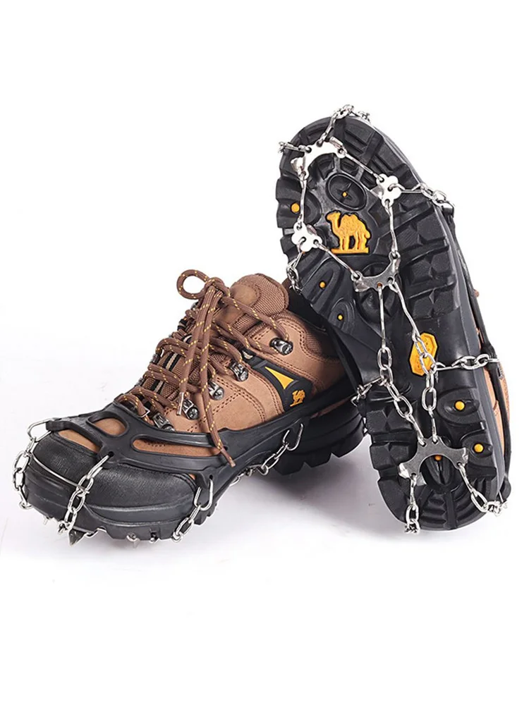 10 dents anti-dérapant randonnée escalade neige pointes Crampons Crampons chaîne griffes poignées bottes couverture acier glace pince Spike pour chaussures