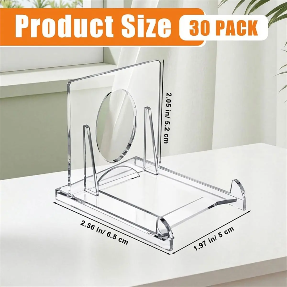 30 Pack Card Display Stands Mini Swap Card Holder Adjustable Transparent Acrylic Mini Holder