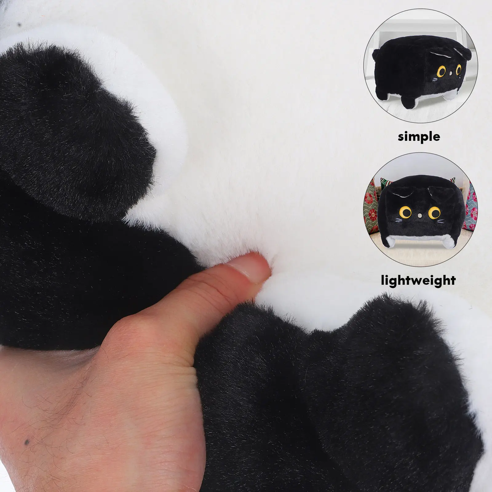 

Lovely Cube Cat Stuffed Animal Cartoon Creative Cute Indoor Decoration Soft Comfortable Cozy Throw Pillow for Sofa Bedroom