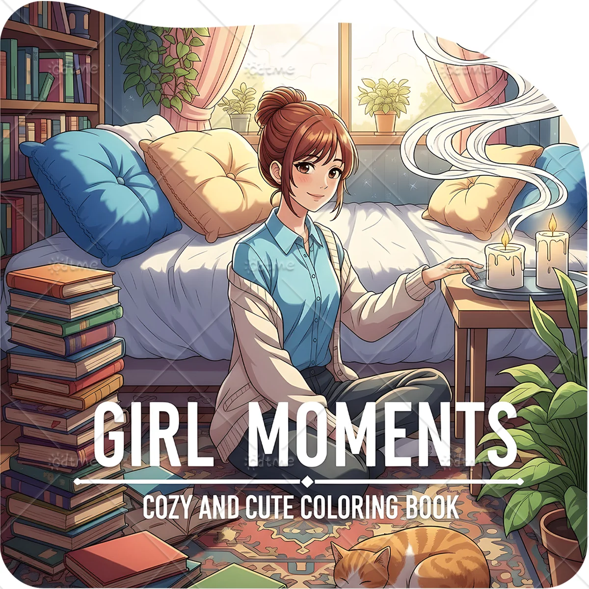 GIRL MOMENTS Bold-easy  Irregular Patterns Coloring Book for Adults Cute Drawing Book Perfect Gift for Party and Birthday